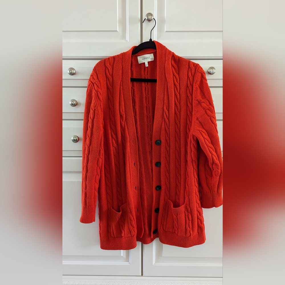 The Great. Oversized Cable Knit Cardigan